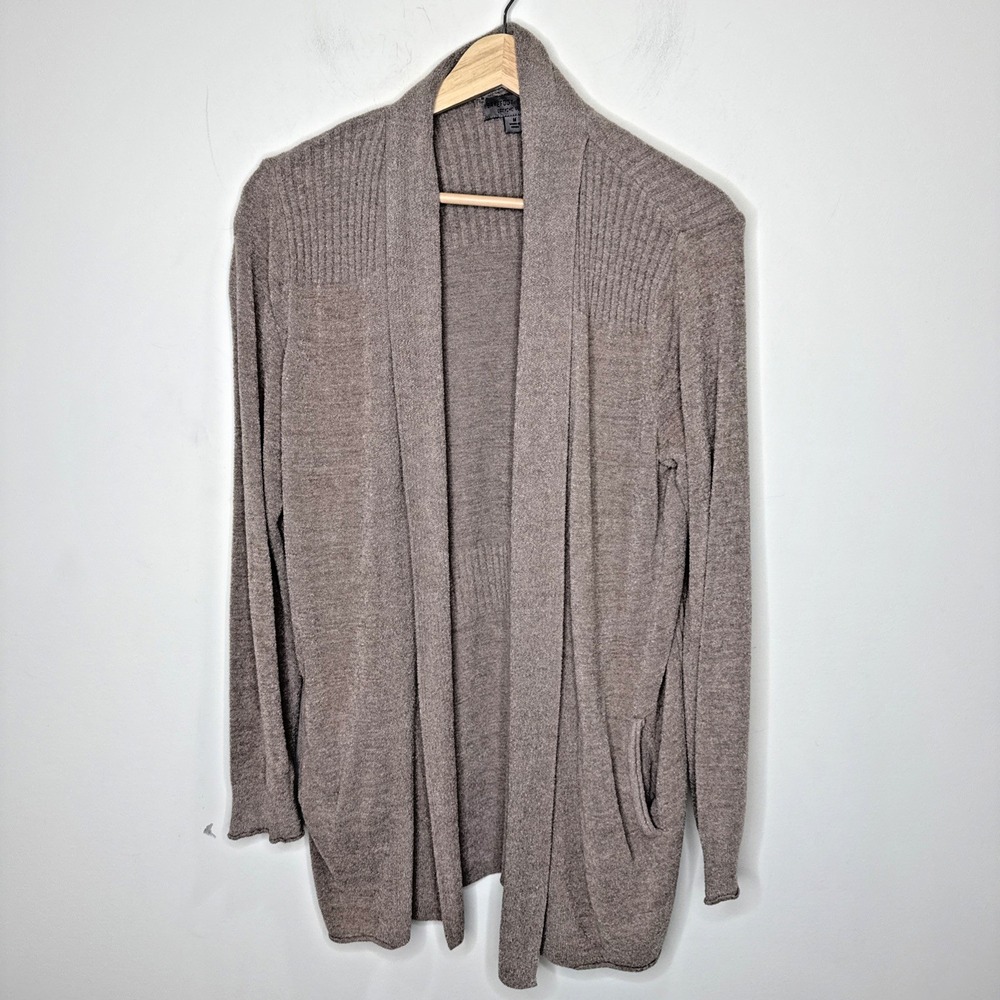 Barefoot Dreams Cardigan Sweater CozyChic Ultra Lite Shawl Soft Tan Women's M